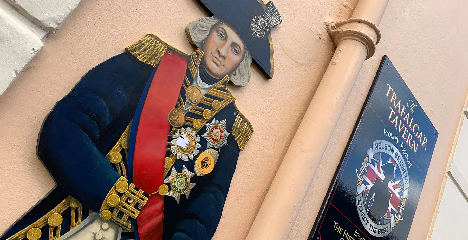 Statue of Admiral Nelson outside the Trafalgar Tavern in Greenwich