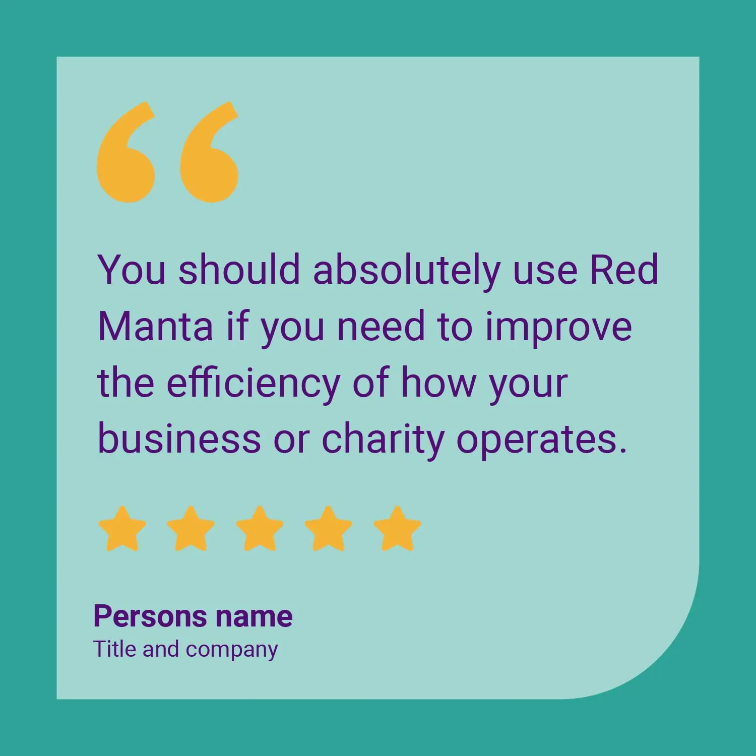 Red Manta testimonial post template: You should absolutely use Red Manta