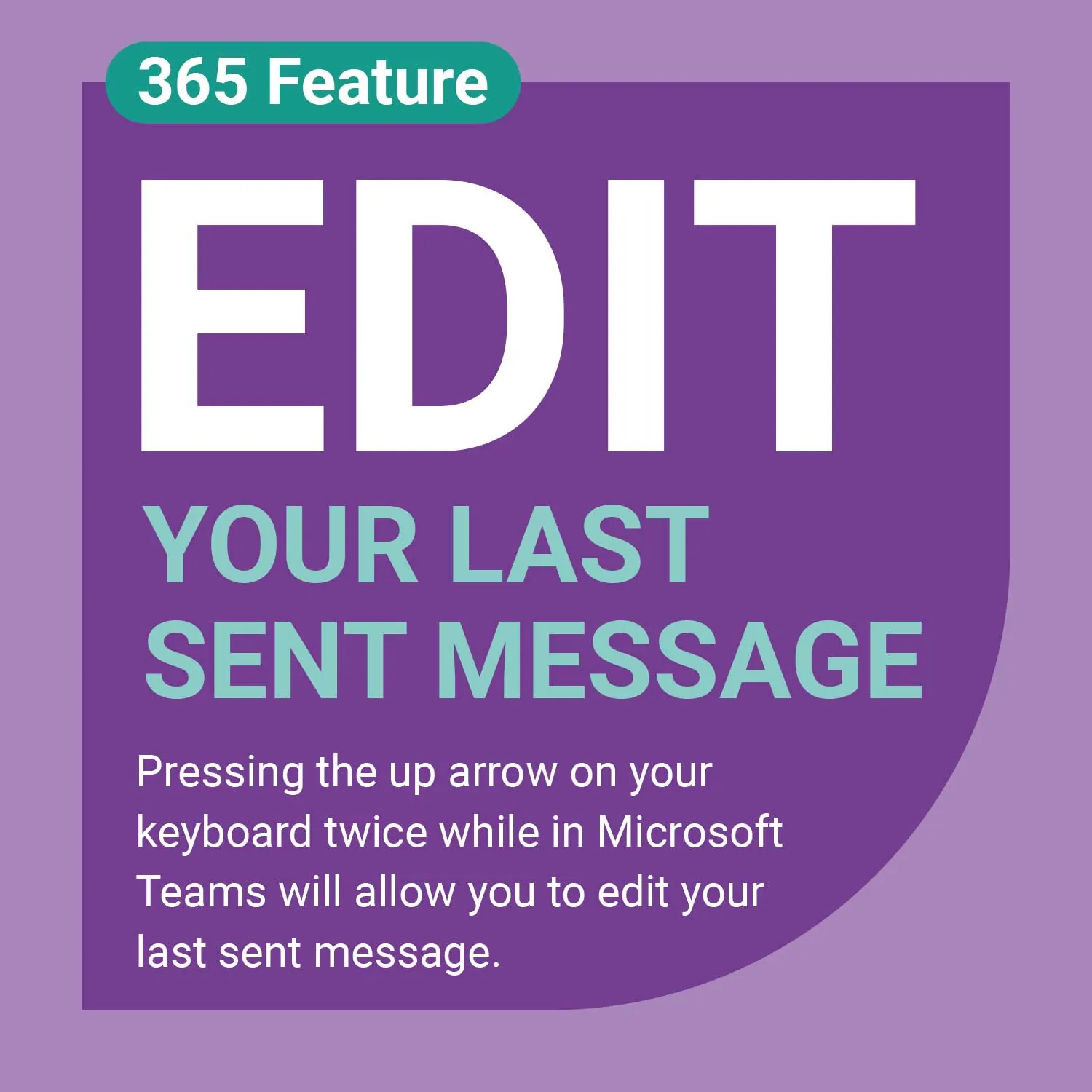 Red Manta social post: 365 Feature, edit your last sent message in Microsoft Teams