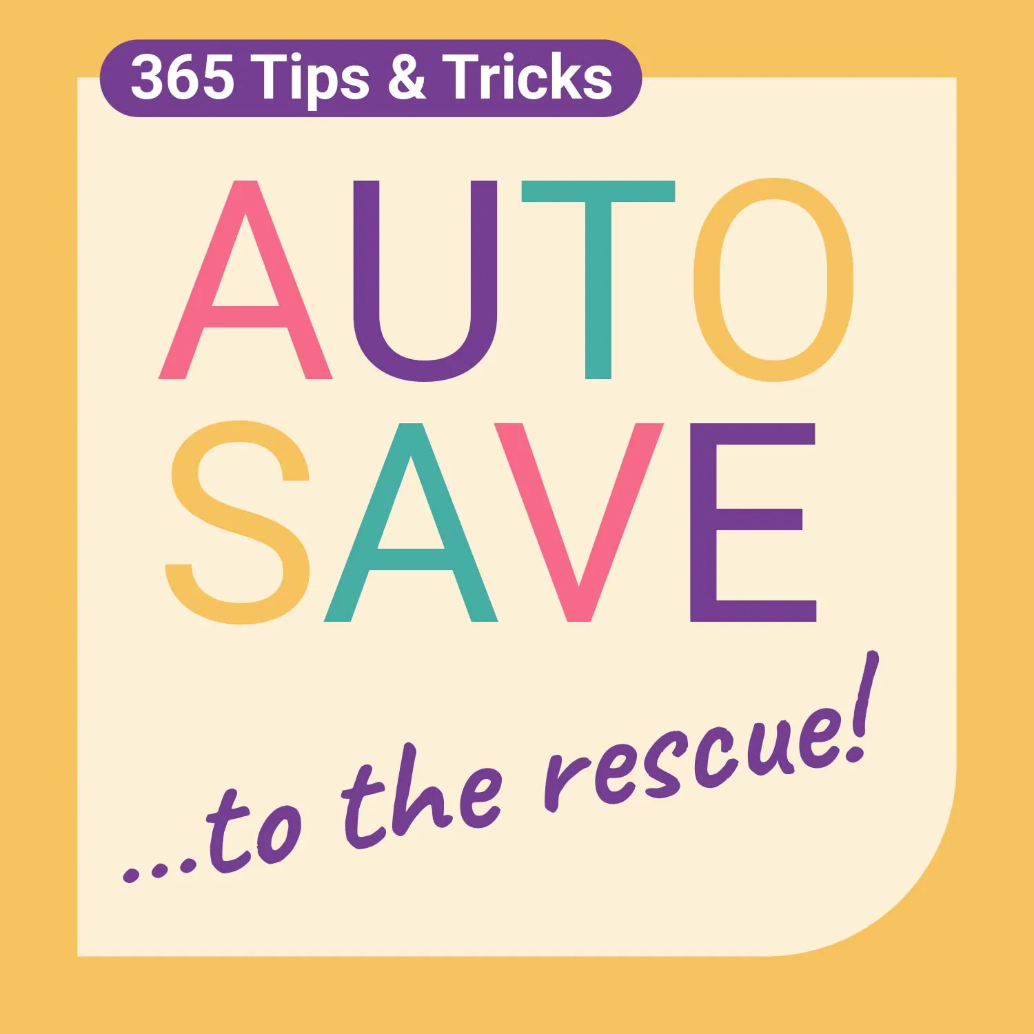 Red Manta social post: 365 Tips and Tricks, AutoSave to the rescue