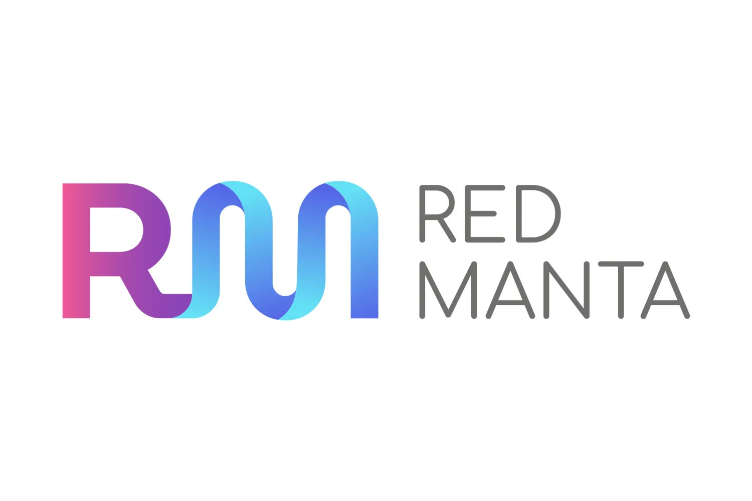 Red Manta logo concept with flowing RM lettering