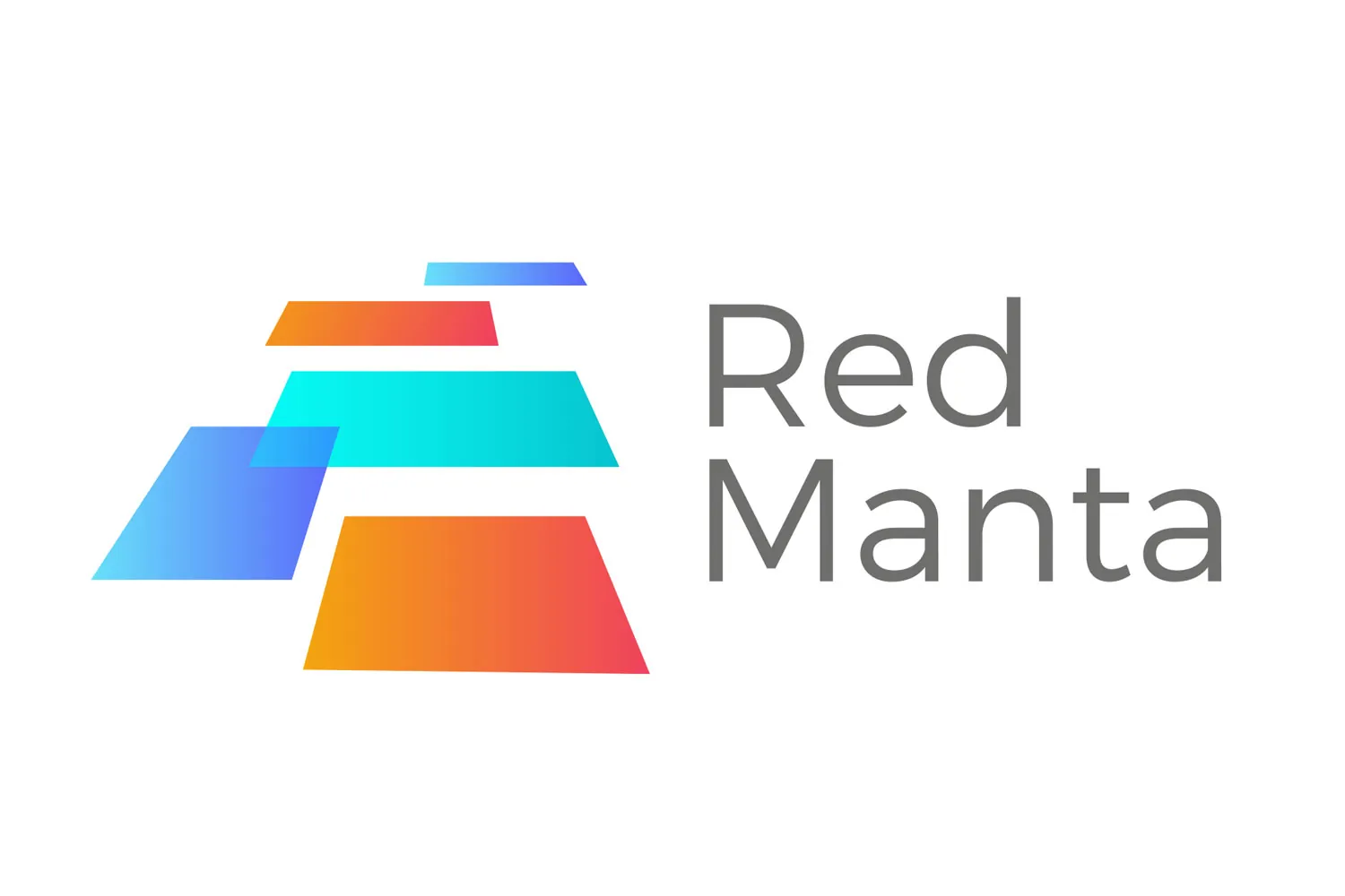 Red Manta logo concept with stacked coloured shapes