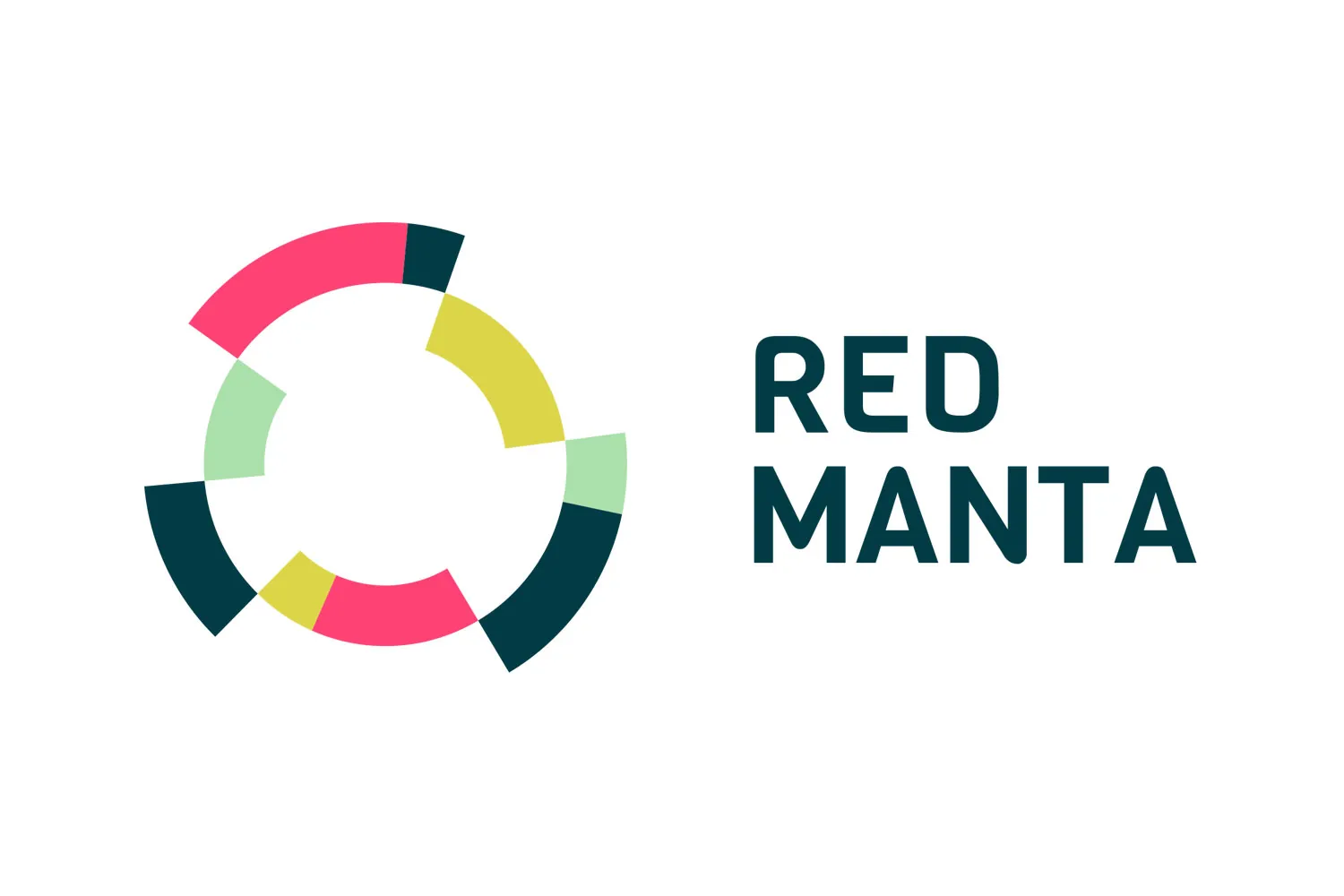Red Manta logo concept with a broken coloured ring