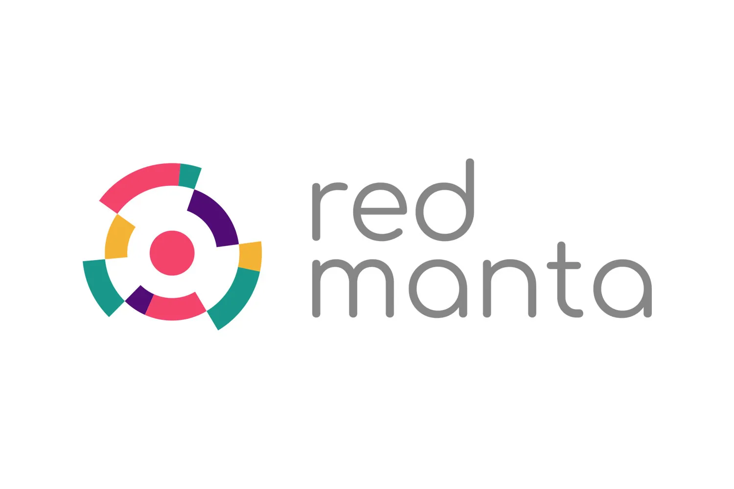 Final Red Manta logo: a multicoloured segmented circle beside the name in grey