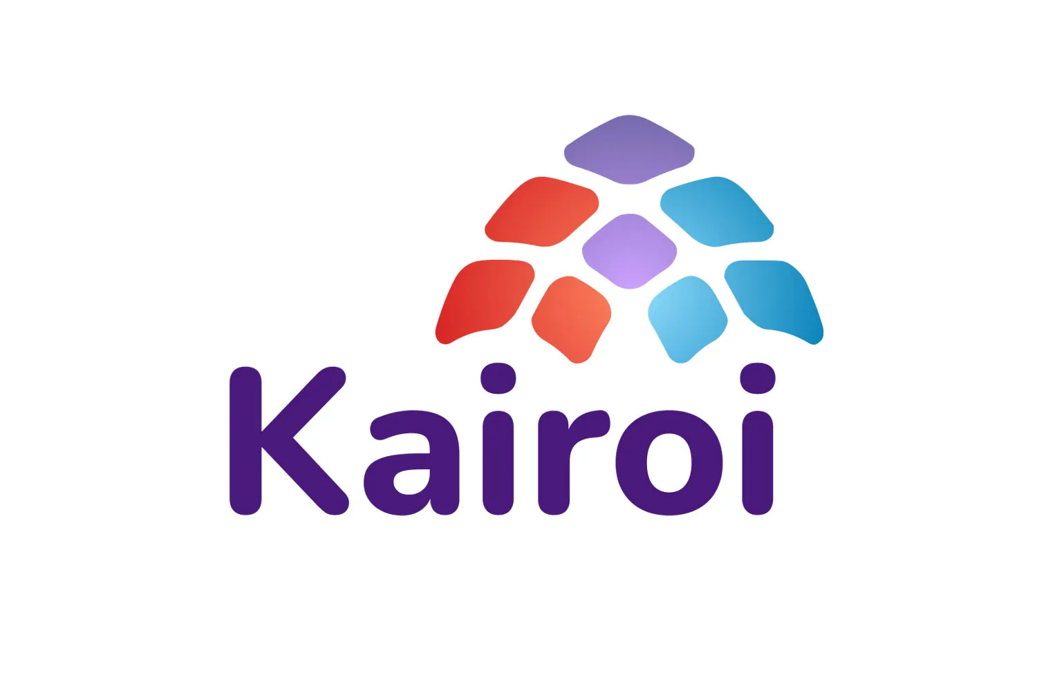 Kairoi logo concept with a cluster of coloured petal shapes